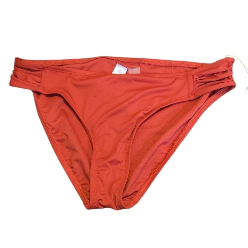 NWOT Mynah Women Red Ruched Swimwear Bottom Sz M